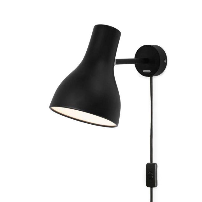 Anglepoise Type 75 nástenné so zástrčkou čierne