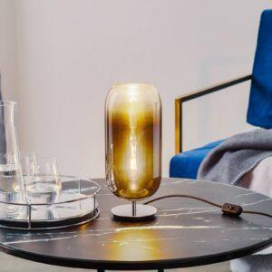 Artemide Gople Mini stolová lampa modrá/strieborná