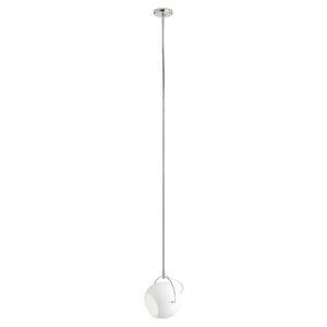 Fabbian Beluga White sklenená závesná lampa Ø14 cm