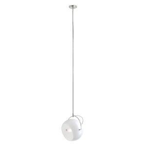 Fabbian Beluga White sklenená závesná lampa Ø20 cm