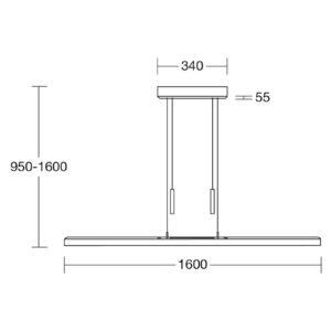 HerzBlut Leonora závesná lampa Up&Down 160cm orech