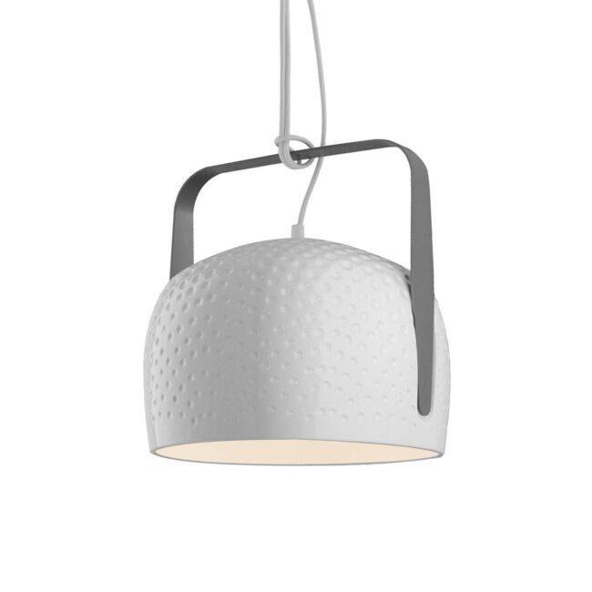 Karman Bag biela závesná lampa 21 cm štruktúrovaná