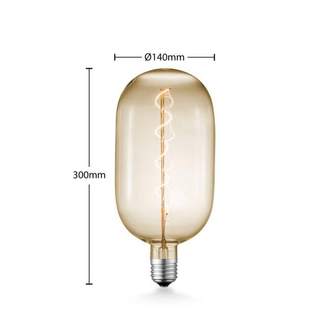 Lucande LED E27 T140 4W 2 700 K stmieva jantárová