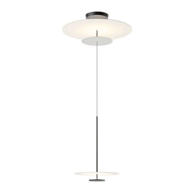 Vibia Flat závesné LED 3-pl. Ø 90 cm sivé L1