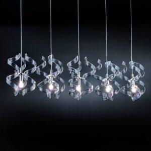 Závesná lampa Crystal 5-plameňová