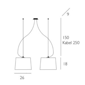 Casablanca Mesa – dvoj-plameňová závesná lampa