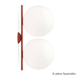 FLOS IC C/W2 Double nástenná lampa červená Ø30 cm