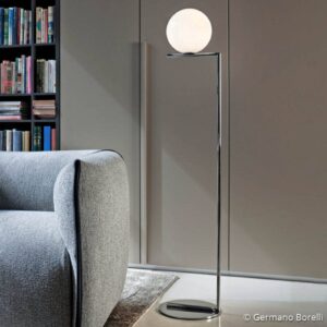 FLOS IC F2 stojaca lampa chróm Ø 30 cm