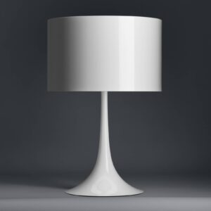 FLOS Spun Light T1 – biela stolná lampa