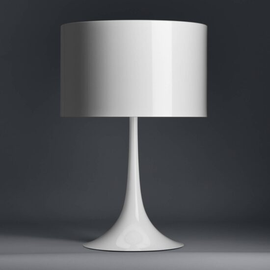 FLOS Spun Light T1 – biela stolná lampa