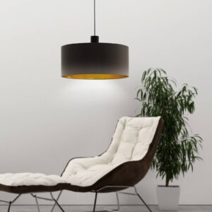 Závesná lampa Concessa cappuccino/zlatá Ø 53 cm