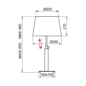 Aluminor Quatro Up stolová lampa drevo eben/chróm