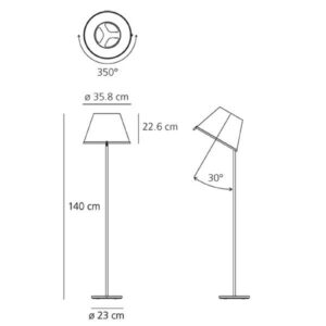 Artemide Choose stojaca lampa biela/chróm