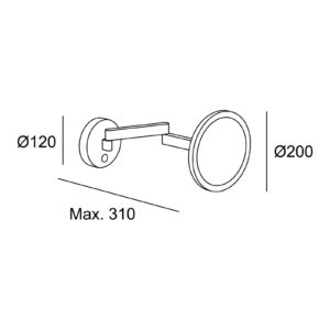 LEDS-C4 Vanity nástenné zrkadlo s LED 3 000K chróm