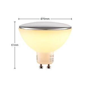 Lindby LED so zrkadlovou hlavou GU10 5W CCT chróm