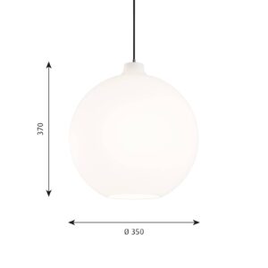 Louis Poulsen Wohlert sklenená závesná lampa Ø35cm