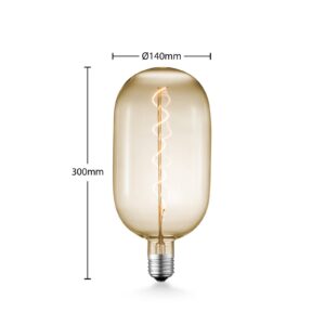 Lucande LED E27 T140 4W 2 700 K stmieva jantárová