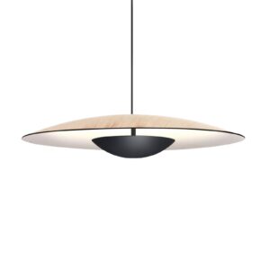 MARSET Ginger LED závesné svietidlo triac Ø32cm dub/biela