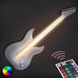 Rockové nástenné LED svietidlo Gitara 3D tlačiarne