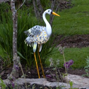 Solárne LED svietidlo Heron ako figúrka volavky