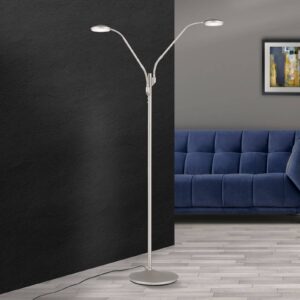 Stojaca LED lampa Cobra 2-plameňová nikel matná