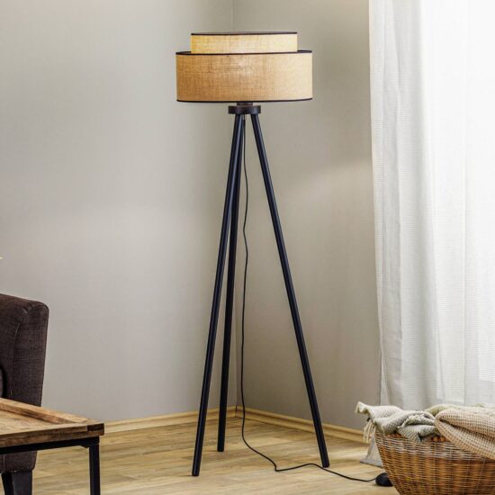 Stojaca lampa Boho jute & black