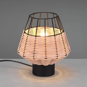 Stolová lampa Borka s ratanom a klietkou