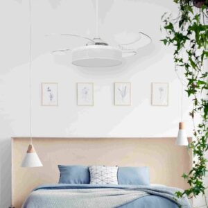 Svetlo stropného ventilátora Beacon Fanaway Fraser biele/čierne tiché