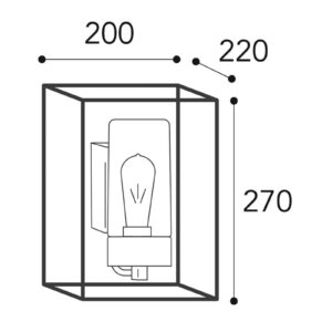 Vonkajšie nástenné svetlo Cubic³ 3363 mosadz/číra