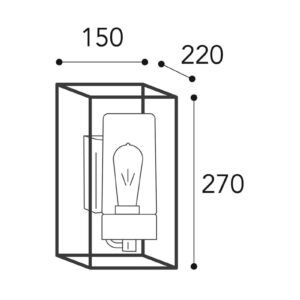 Vonkajšie nástenné svietidlo Cubic³3364 nikel/číra