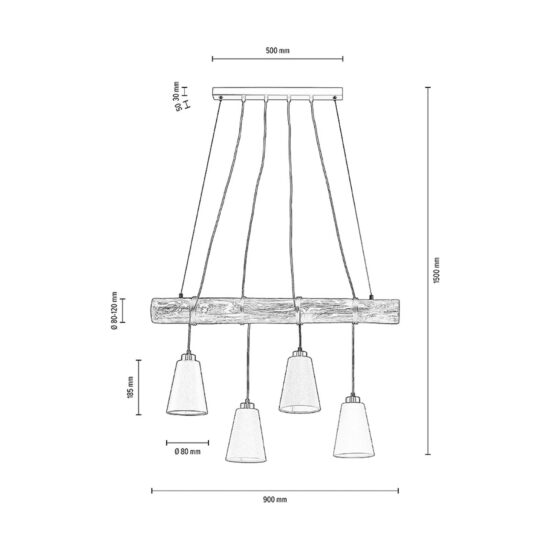 Závesná lampa Como